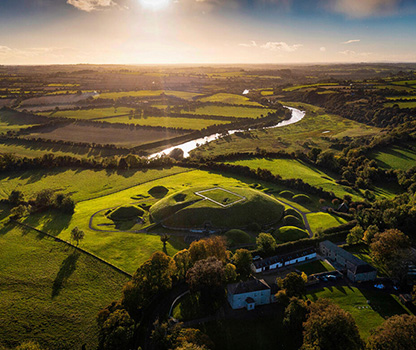 Drone shot of Newgrange